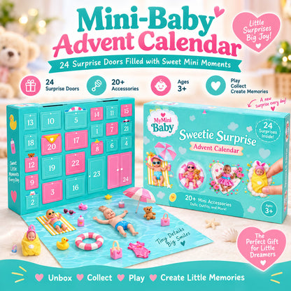🎄 24-Day Mini Baby Surprise Advent Calendar – Mini Dolls & 20+ Accessories Christmas Countdown Gift