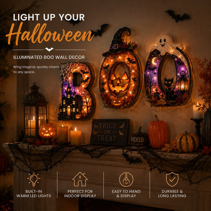 🎃 Lighted BOO Halloween Wall Decor