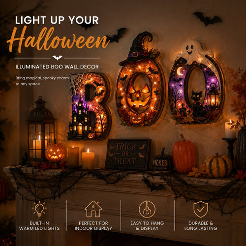 🎃 Lighted BOO Halloween Wall Decor