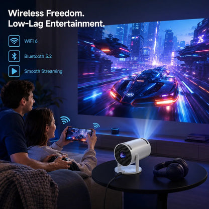 🔥Limited-Time Sale | Portable 4K Mini Projector – WiFi 6, Bluetooth 5.2 & 180° Rotation