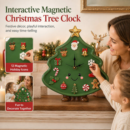 ⏳ Last Day 49% OFF – 🎄Interactive Christmas Holiday Activity Clock | Built-In Clock with 12 Rearrangeable Magnetic Icons for Learning, Creative Play & Festive Family Décor ✨