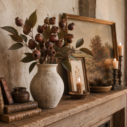 3 Pack Vintage Faux Seed Pod Bouquet – Rustic Seasonal Farmhouse Floral Stems