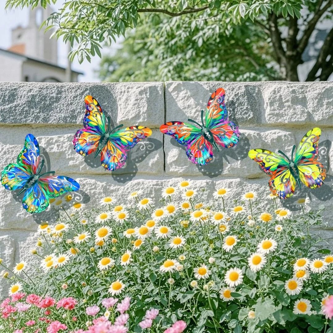 🎉🦋A complete set! 4Pcs Butterfly Metal Wall Decor🤩