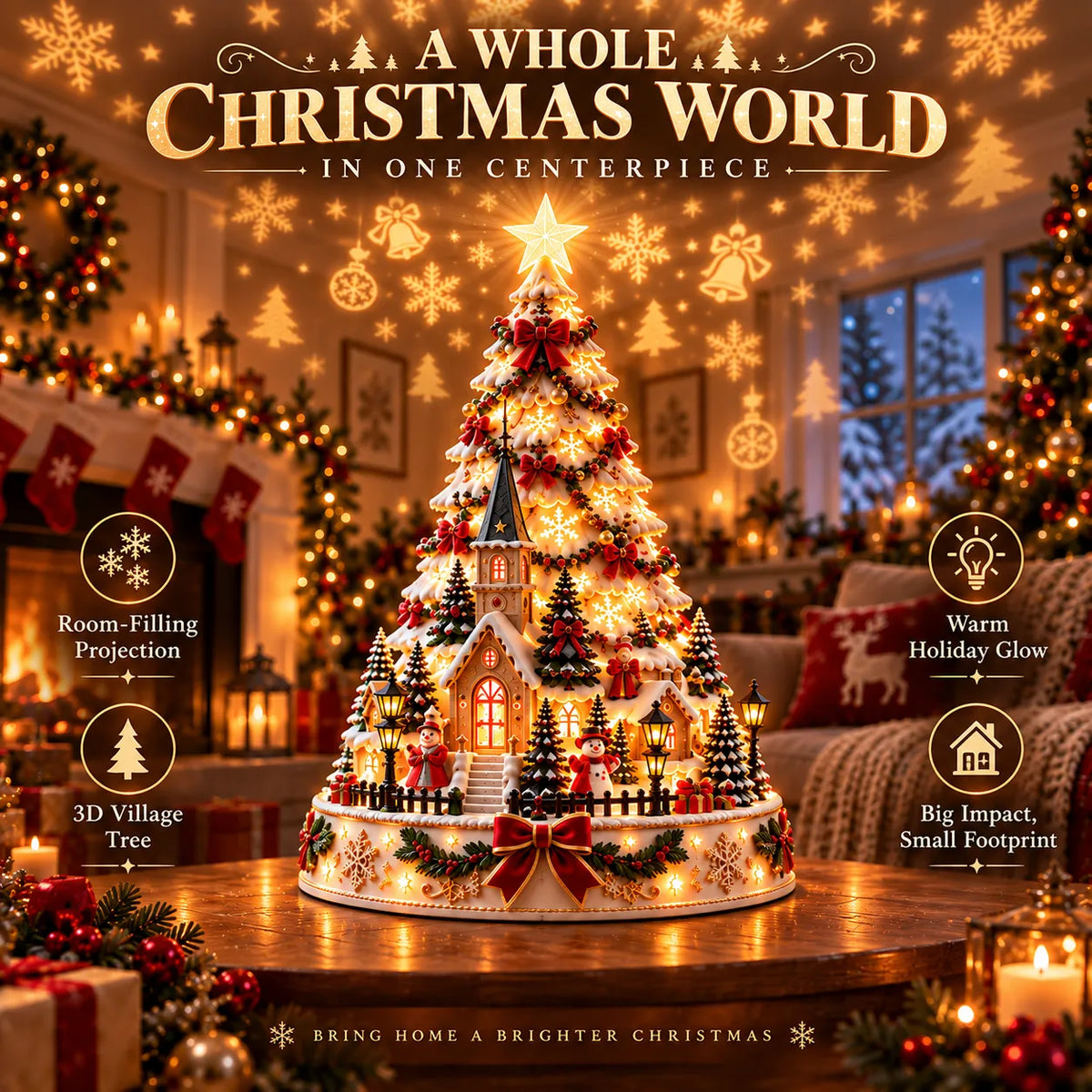 ⭐🏆 60,000+ Sold - 🎄MerryRealm™ Christmas Village Lightscape Tree