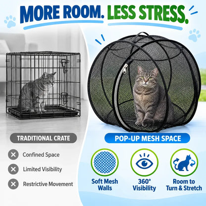 ⏳ Last Day 49% OFF – 🐱 Pop Up Cat Playpen | 32-Inch Breathable Mesh Enclosure for Indoor & Outdoor Use 🌿