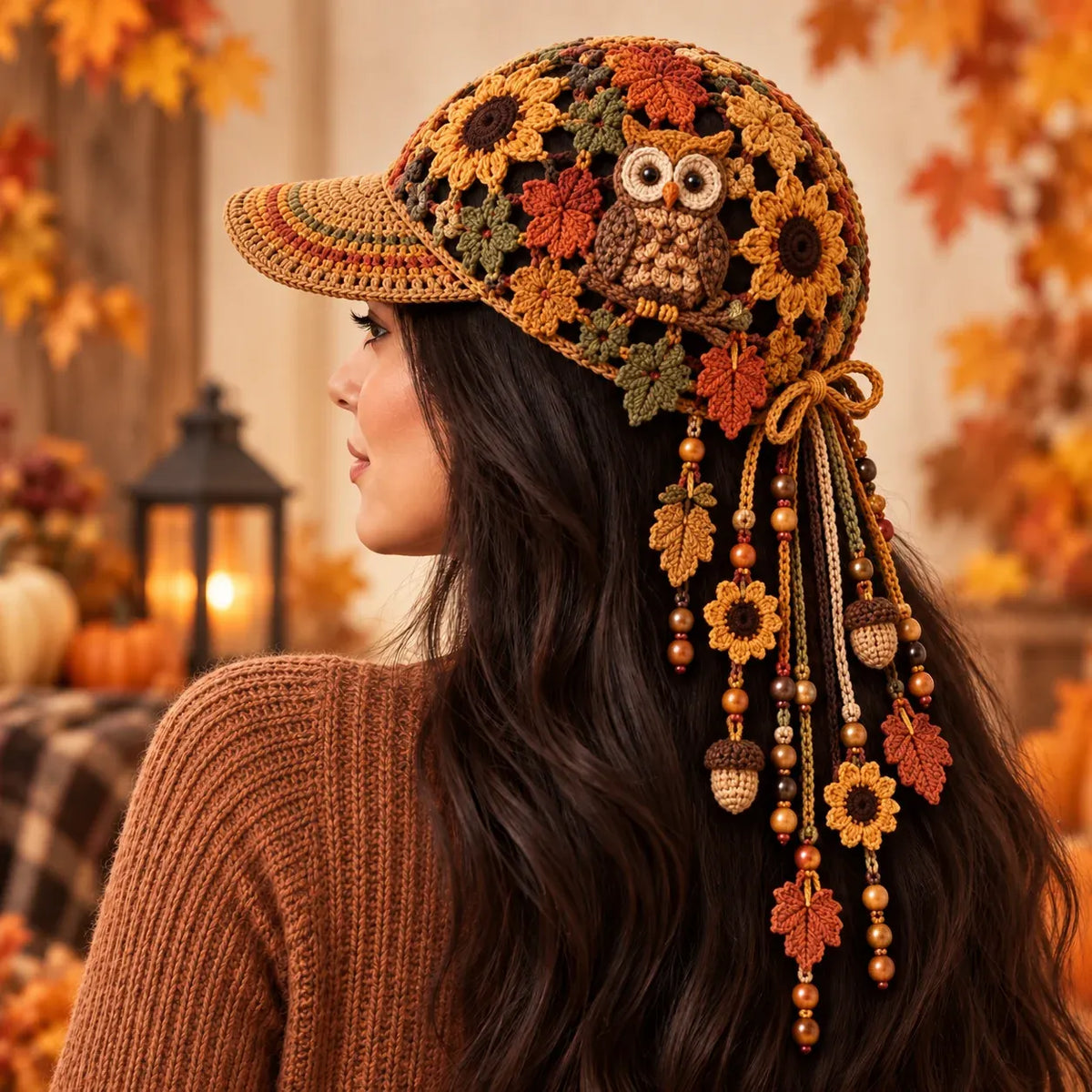 🔥LAST DAY 50% OFF - 🍂 Women’s Handmade Crochet Autumn Baseball Cap