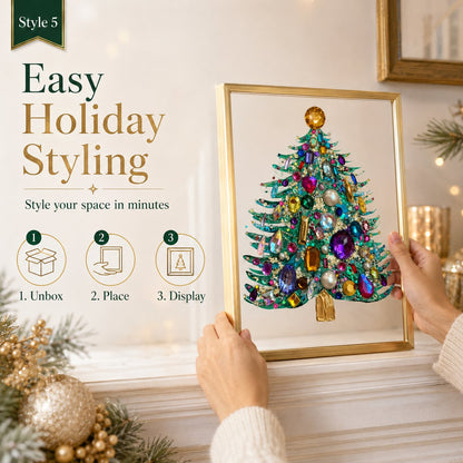 🎄 Jeweled 3D Christmas Tree Framed Art — Fill Your Home with Sparkling Holiday Magic! ✨💎