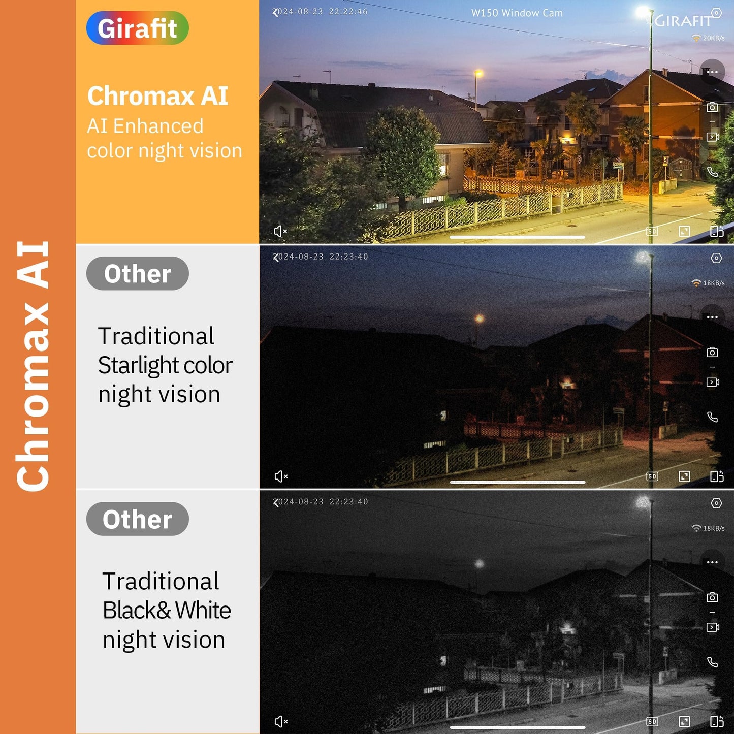 2K Indoor WiFi Security Camera with AI Detection & Color Night Vision