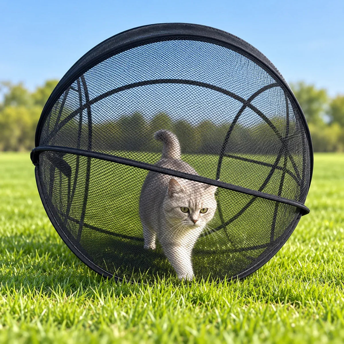 ⏳ Last Day 49% OFF – 🐱 Pop Up Cat Playpen | 32-Inch Breathable Mesh Enclosure for Indoor & Outdoor Use 🌿