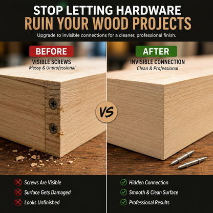 🔨Invisible Double Head Wood Joint Nails | Hidden Connector Pins for DIY Furniture Repair & Woodworking