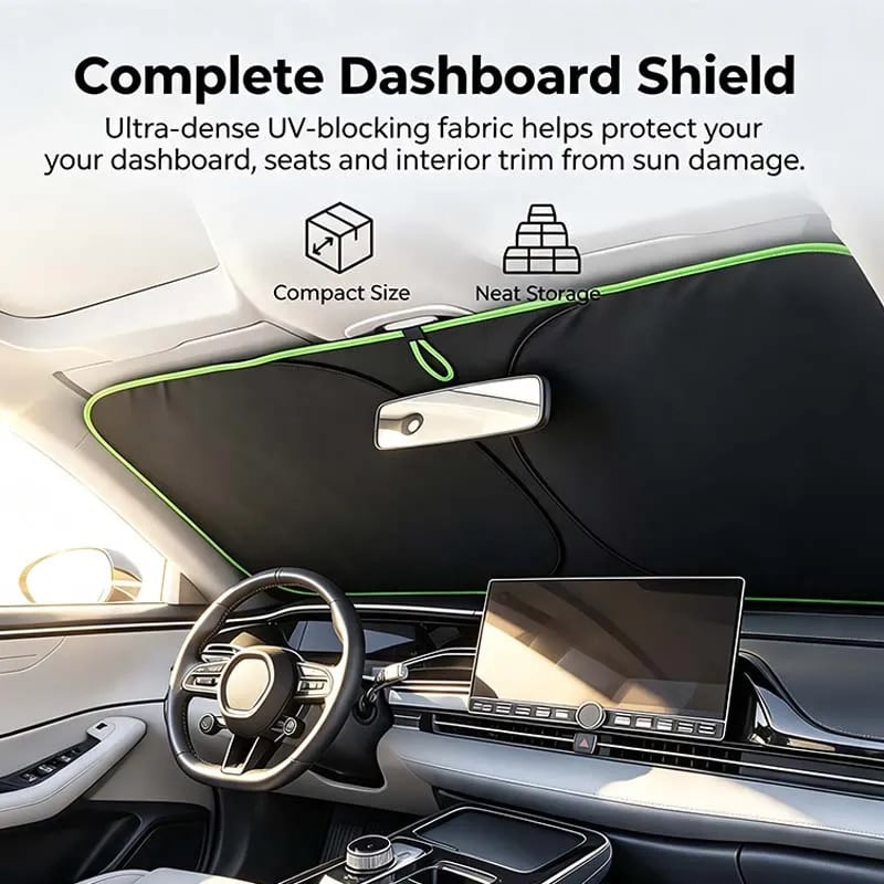 🎉2026 New Portable Heat-Insulating Vehicle Sunshade, Upgraded Thickened Front Window Sun Shade☀️🚗