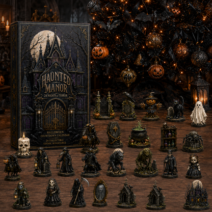 Haunted Manor Halloween Countdown Calendar 2026 – 24 Nights of Terror Gothic Miniature Collectibles