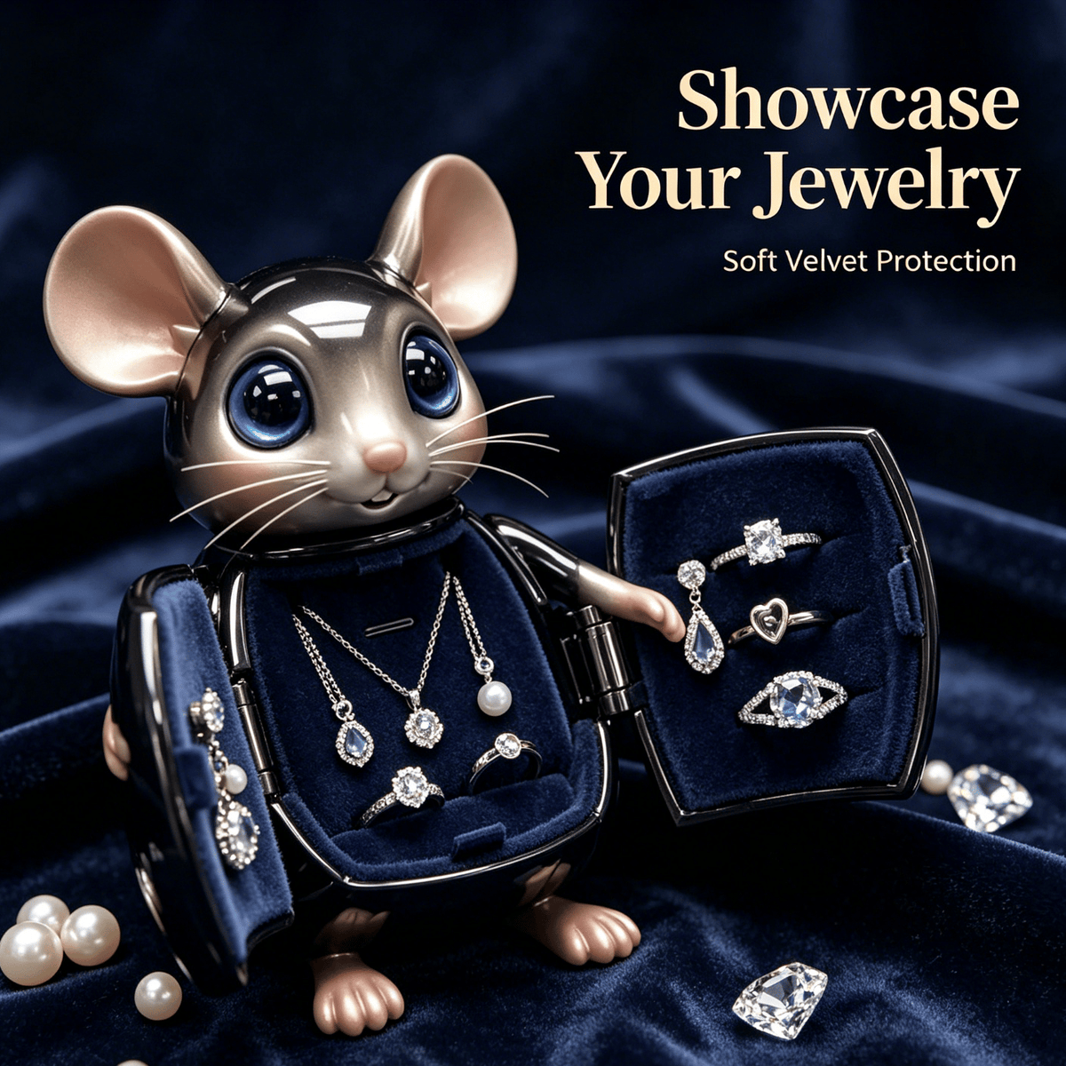 🎁Adorable Mouse Jewelry Organizer Box  Perfect Gift for Her