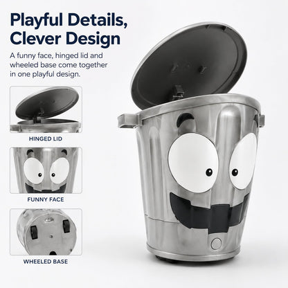 Rolling Cartoon Trash Can Toss Game