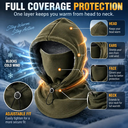 🥶 Fleece Balaclava Hood – Full Face & Neck Winter Protection for Outdoor Adventures(✨Buy 2 Free Shipping)