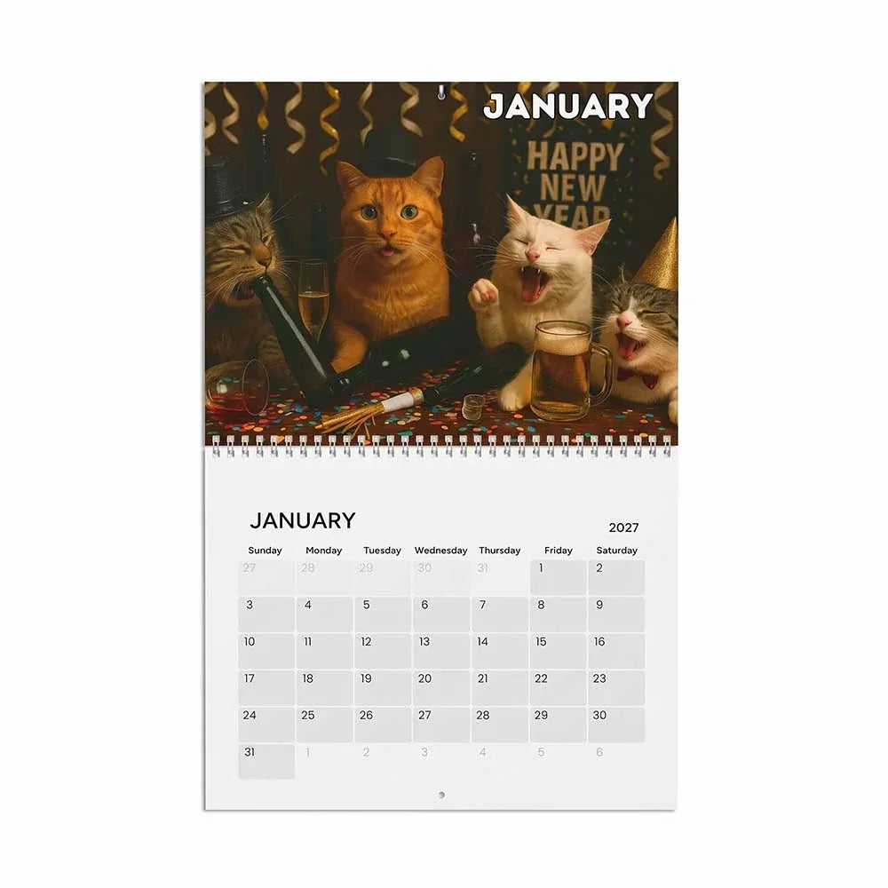 🔥Last Day 50% OFF 🍺🐱Drunk Cats 2027 Calendar