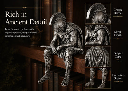 Ancient Greek Warrior Shelf Sitter – Unique Bookshelf Decor