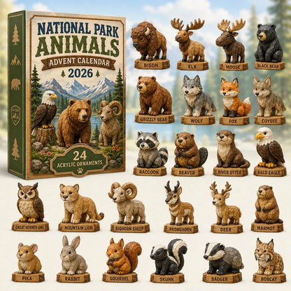 🐾 LAST DAY 49% OFF – 24 Days of National Park Wildlife Advent Calendar | 24 Unique Animal Collectibles Featuring Bison, Bears, Wolves, Eagles & More Wild Discoveries 🎄🏞️