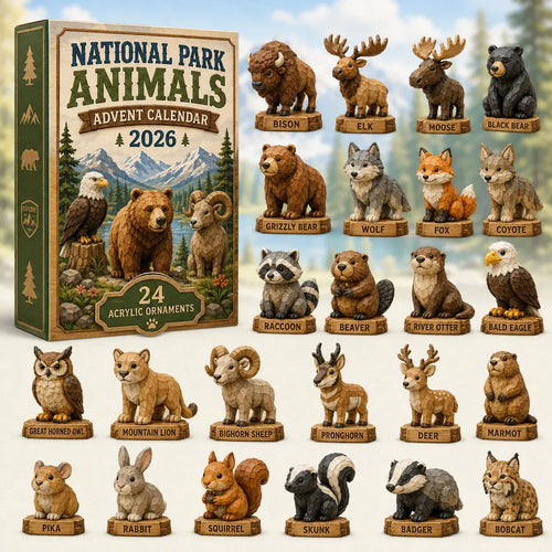 🐾 LAST DAY 49% OFF – 24 Days of National Park Wildlife Advent Calendar | 24 Unique Animal Collectibles Featuring Bison, Bears, Wolves, Eagles & More Wild Discoveries 🎄🏞️