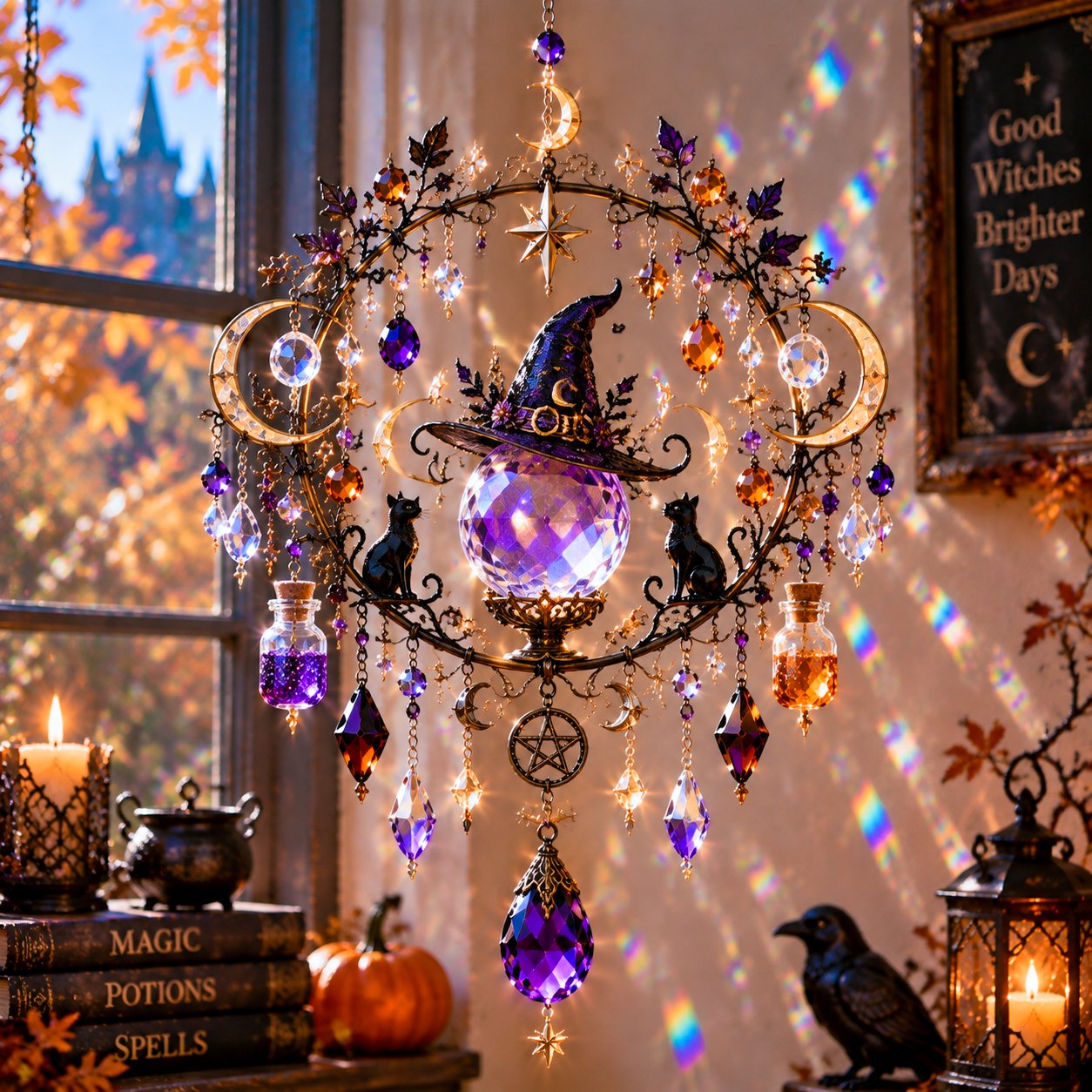 🎃 Halloween Crystal Suncatcher - Turn Sunlight Into Halloween Magic 🌈