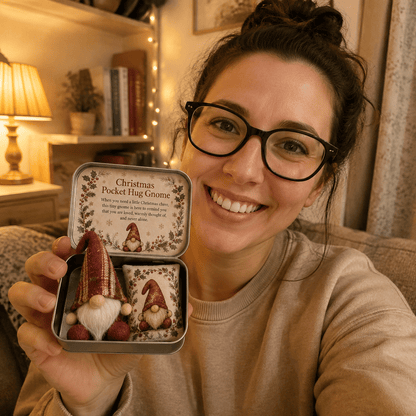 🔥 LAST DAY 49% OFF – 💌 Pocket Hug Gnome Comfort Gift Tin | Mini Plush Keepsake with Heartfelt Message, Matching Cushion & Protective Metal Case 🧸✨