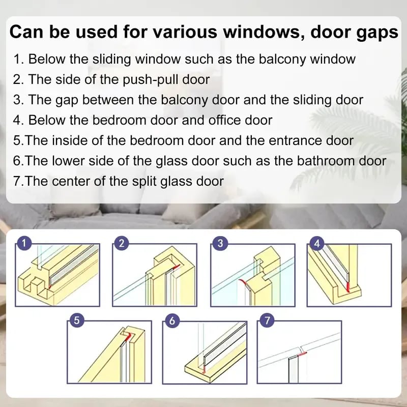Silicone Door Weather Stripping Seal Strip, 5M/16.4FT Adhesive Door Bottom Draft Stopper for Doors and Windows