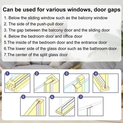Silicone Door Weather Stripping Seal Strip, 5M/16.4FT Adhesive Door Bottom Draft Stopper for Doors and Windows