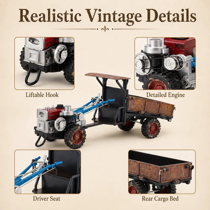 🚜 1:24 Vintage Alloy Tractor Model – Light Sound Spray Function Collectible Toy