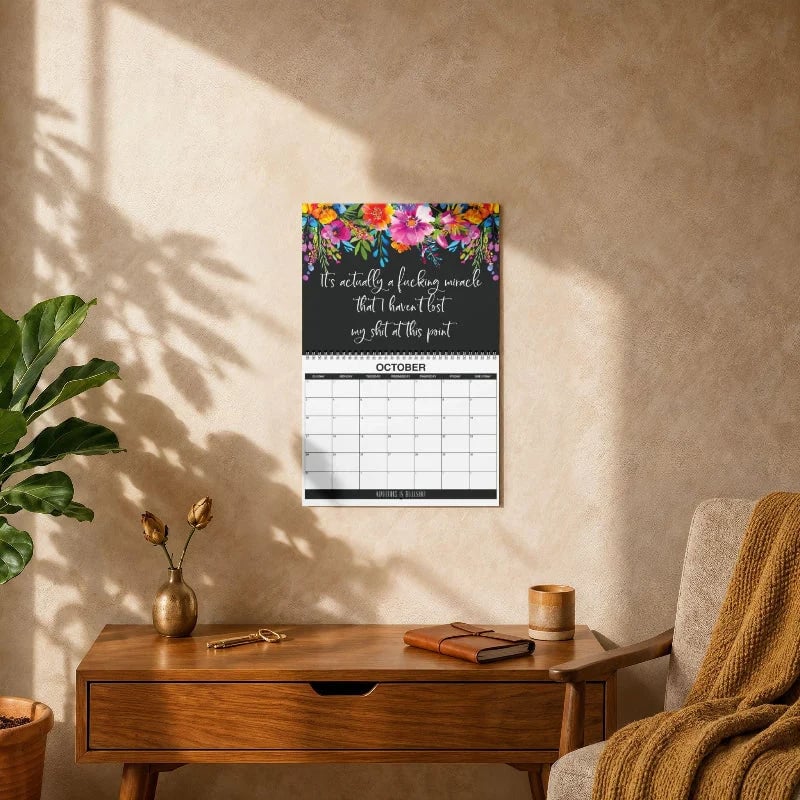 🌸🗓️ 2027 Funny Swear Word Wall Calendar – “F*ck It” Floral Calendar for Tired-Ass Women 😂✨