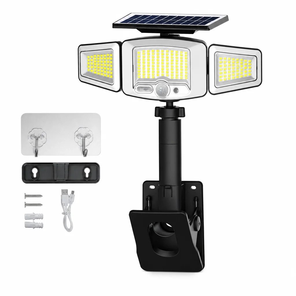 Solar 3-Head Motion Sensor Light