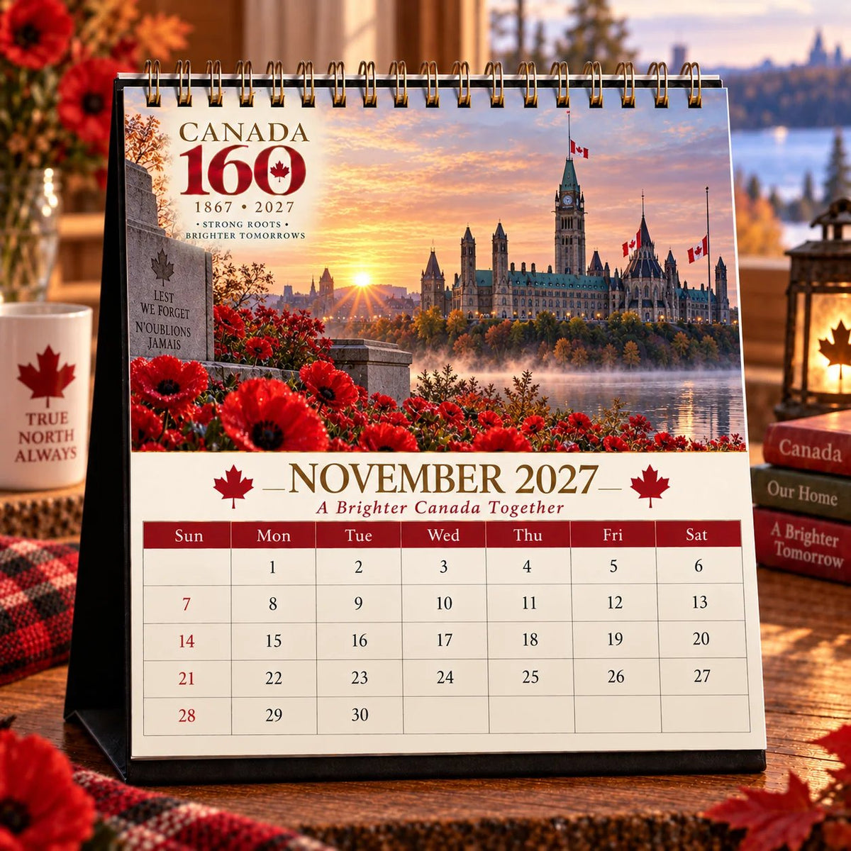 🍁Canada 160th Anniversary 2027 Desktop Calendar — A Year Across the True North📅