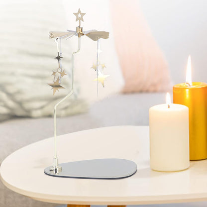 Gold Star Rotating Candle Holder | Heat-Powered Spinning Candle Carousel with Magnetic Base ✨🕯️