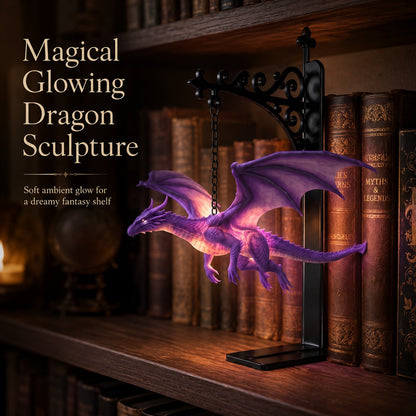 🐉 DragonGlow Hanging Purple Dragon Bookend Light – Let a Glowing Dragon Guard Your Favorite Stories 📚🌠