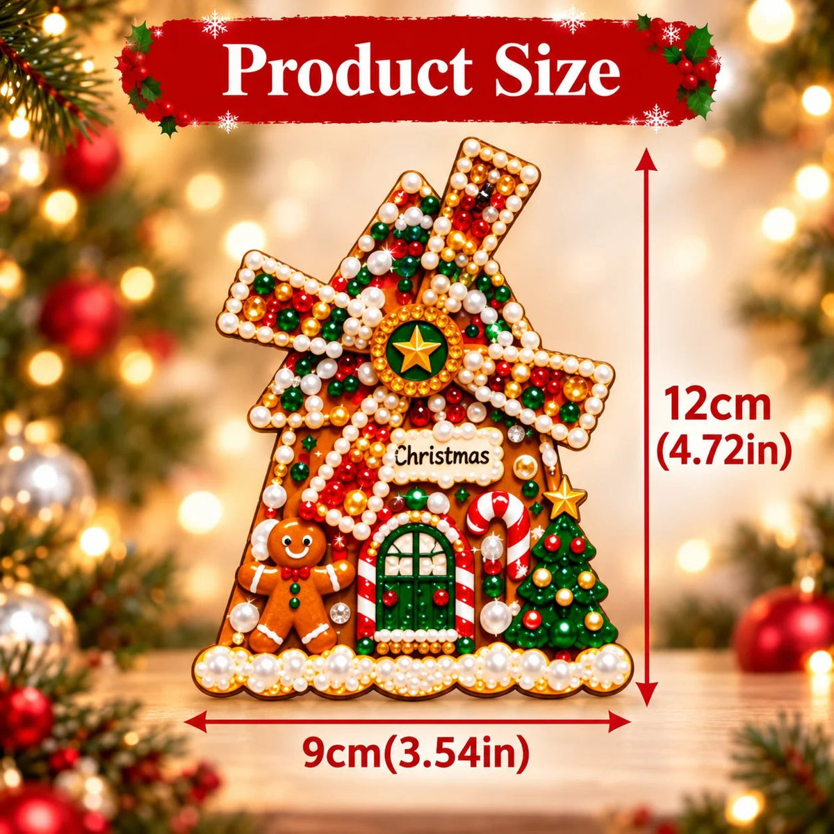 Plymagic DIY Pearl Art - Christmas Windmill Refrigerator Magnet