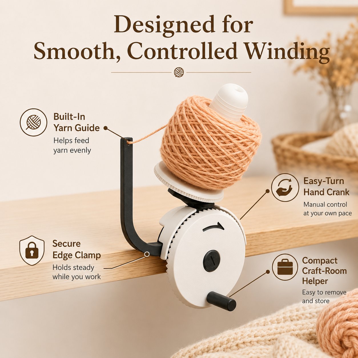🔥LAST DAY 49% OFF - 🧶Manual Yarn Winder
