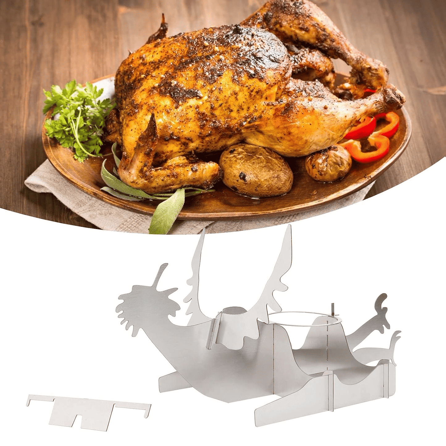 🔥Motorcycle Chicken Roaster For Beer Can Chicken
