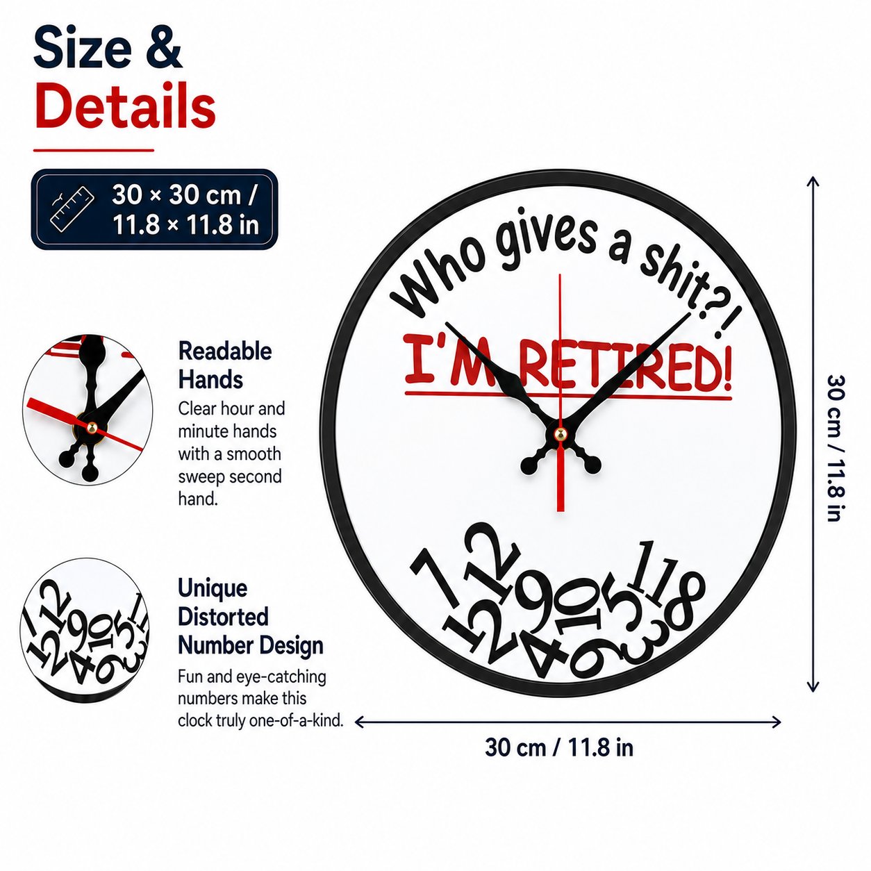 🔥HOT SALE 49% OFF⏰ Who Cares What Time It Is? You’re Retired! 🎉Funny Retirement Wall Clock