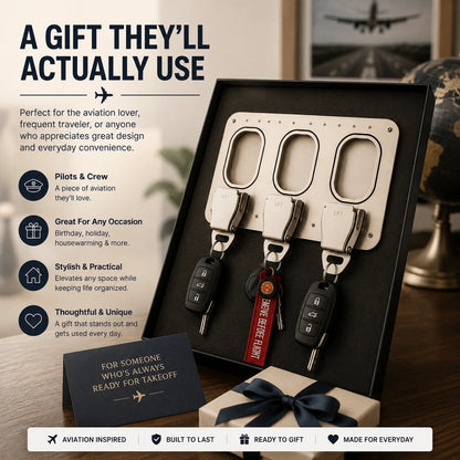 ✈️ Aviation Style Key Holder – Buckle-Inspired Wall Mounted Key Organizer for Entryway & Home