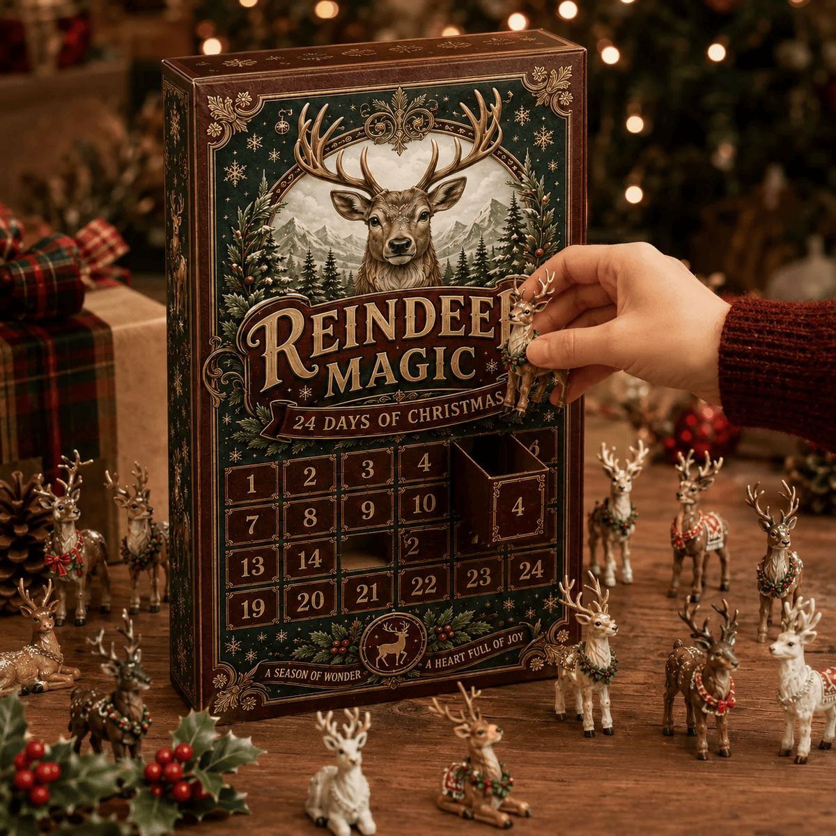 Reindeer Magic Advent Calendar – 24 Collectible Miniature Figurines