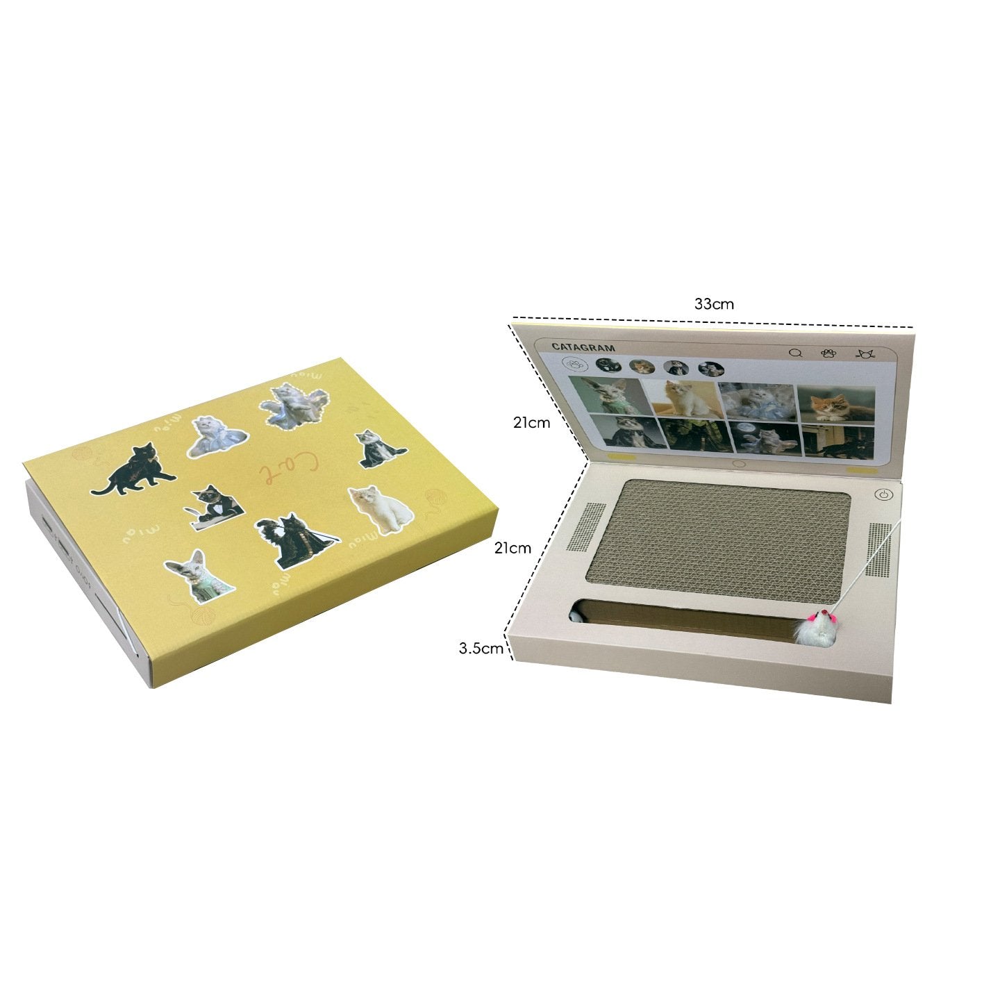 🐱Cardboard Laptop Cat Scratcher, Interactive Cat Toys for Indoor Cats, Kitten Supplies and Cat Stuff