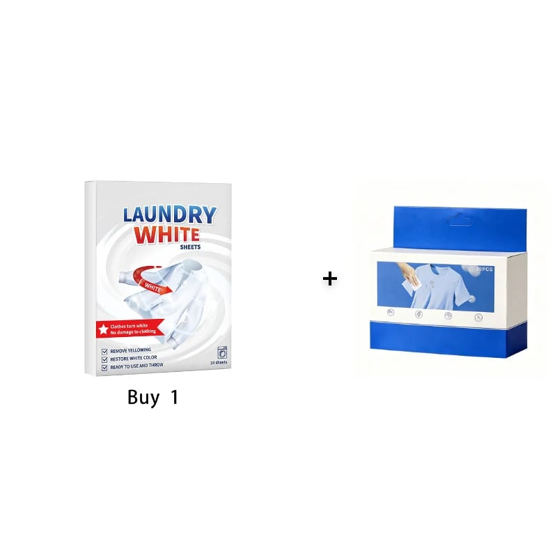 📍 Deep Cleaning Laundry Whitening Sheets ✨🧺 Powerful Stain Remover Brightening Fabric Laundry Cleaning Sheets
