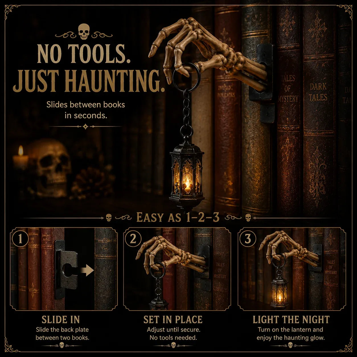 🔥😍💀Skeleton Hand Lantern Shelf Light™