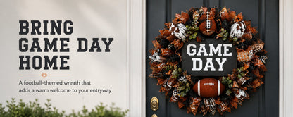 🏈 Handmade Style Football Wreath – Add Game Day Energy To Your Home