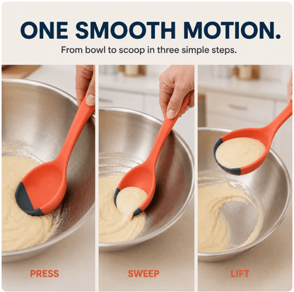 Silicone Spoon - Colorful Silicone Spatula Ladle with a Soft Top to Mold to your Pots & Pans