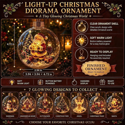 🎄Glowing Christmas Diorama Ornament | Mini Light-Up Holiday Scenes with Cozy Warm Glow & Ready-to-Hang Design ✨