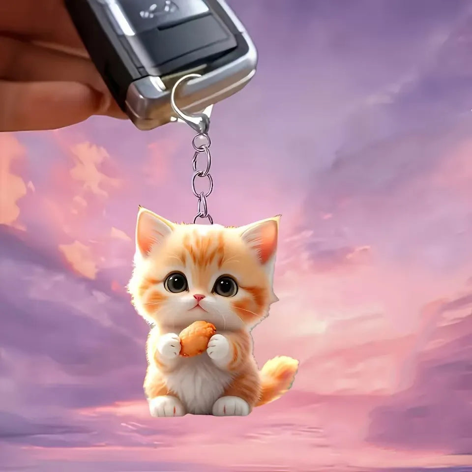 TODAY'S SPECIAL OFFER-50% OFF 🔥3D Stylish Dynamic Cute Cat Keychain