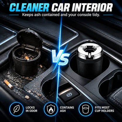 🚗 Rotating-Seal Metal Car Ashtray | 3 Current Styles