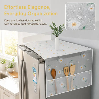 🌼 Daisy Fridge Dust Cover – Waterproof Top Protector with Handy Storage Pockets, Stylish & Functional Kitchen Essential(Buy 2 Free Shipping)