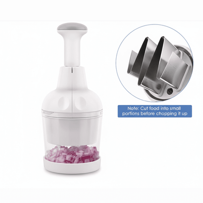 Manual Food Chopper with Rotating Stainless Steel Blade