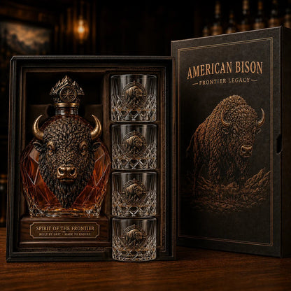 🦬🎁American Bison Frontier Legacy Whiskey Decanter Set